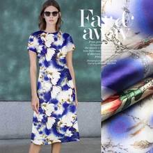 118cm wide silk stretch satin fabric meter 19 mm digital inkjet silk fabric for dress spandex fabric wholesale silk cloth