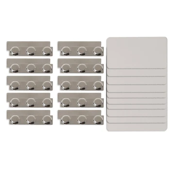 

10Pcs DIY Sublimation Blanks Magnetic Business Name Tag for Heat Transfer Printable Name Label Magnetic ID Name Tags Kit