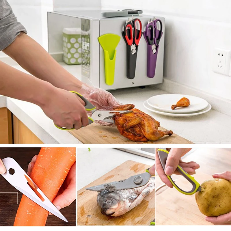 Kitchen Scissor Shear Knife Chicken Bone Meat Multifunctional Magnetic  Cover Cut