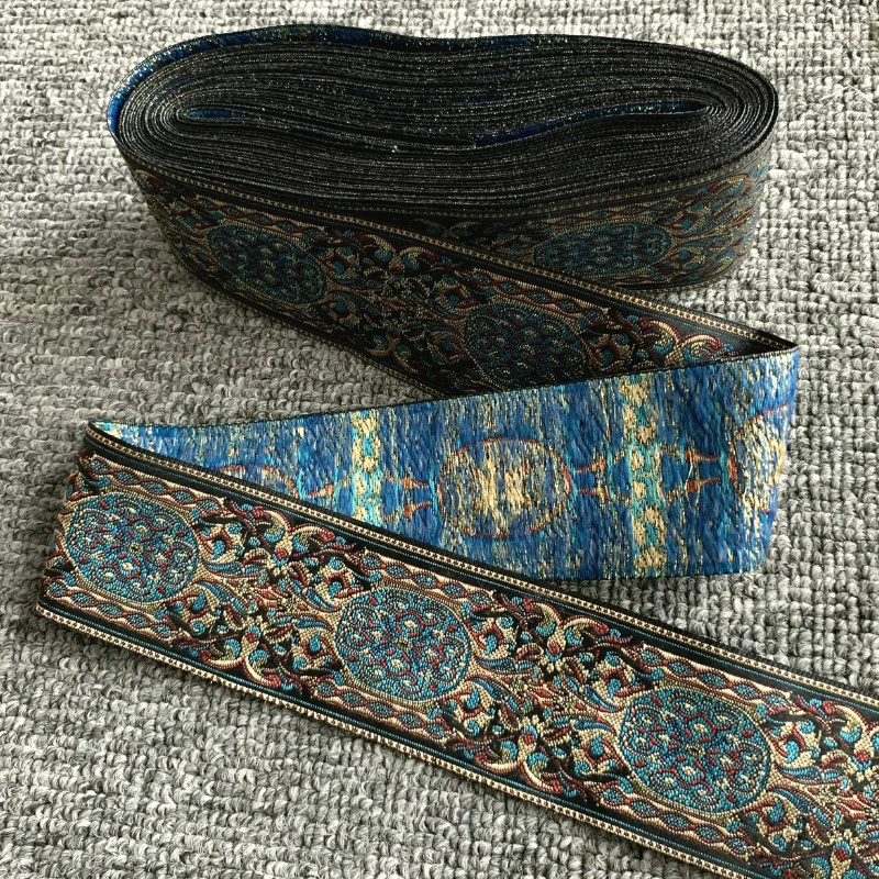 Ribbon Decoration Supplies 10yards/lots Wide 5cm Woven Jacquard Ribbon Trims Totem Pattern For Curtain Clothing Accessory