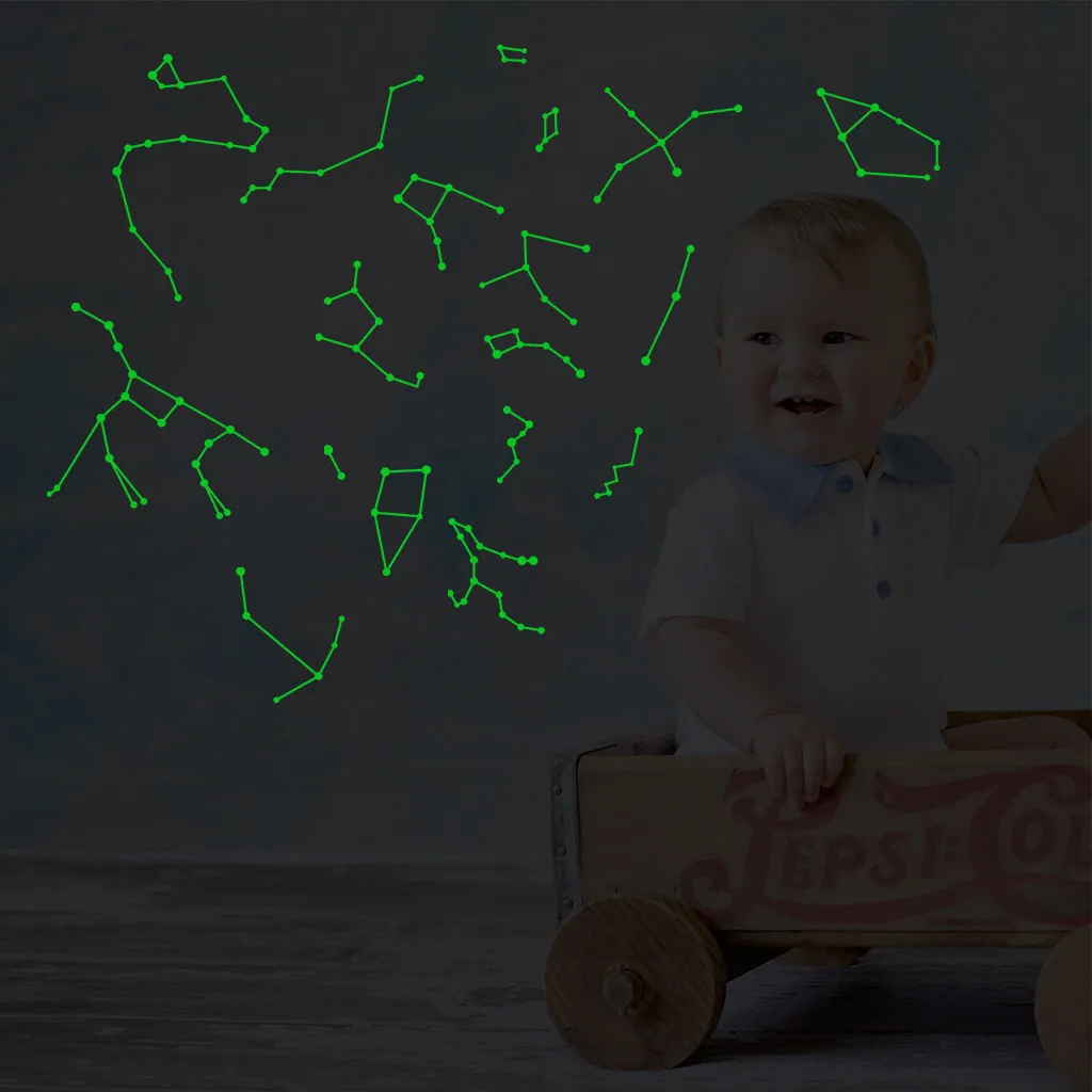 Световой 12 созвездий составные наклейки на стену светится в темноте с мотивами