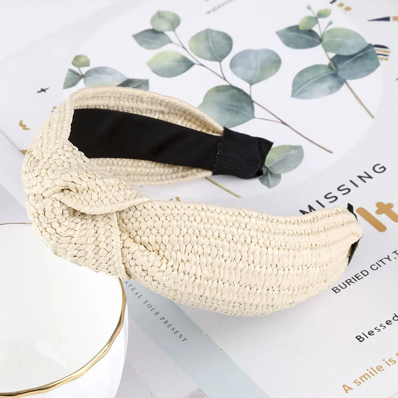 Style 28 Haimeikang богемный обруч для волос, летняя соломенная плетеная повязка на голову для женщин, крестик ручной работы, обруч для волос, обруч для волос, аксессуары для волос - Цвет: Style 28