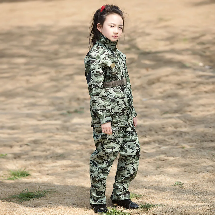 Комплект из 2 предметов для подростков, мальчиков и девочек, спецназ, камуфляжная военная форма, тренировочные тактические костюмы, боевой армейский костюм в пустыне - Цвет: Color2