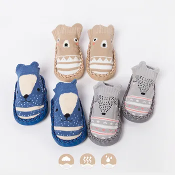 

Cartoon Newborn Baby Girls Boys Anti-Slip Socks Slipper Bell Shoes Boots 3 pairs kids shoes носки детские детские кроссовки New