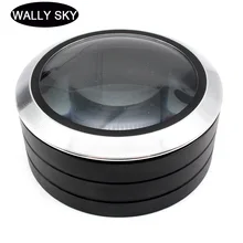 Best Price 6X Illuminated LED Magnifier Desktop Reading Multifunctional Magnifying Glass Dome Paperweight Lens Loupe for Low Vision Aids
