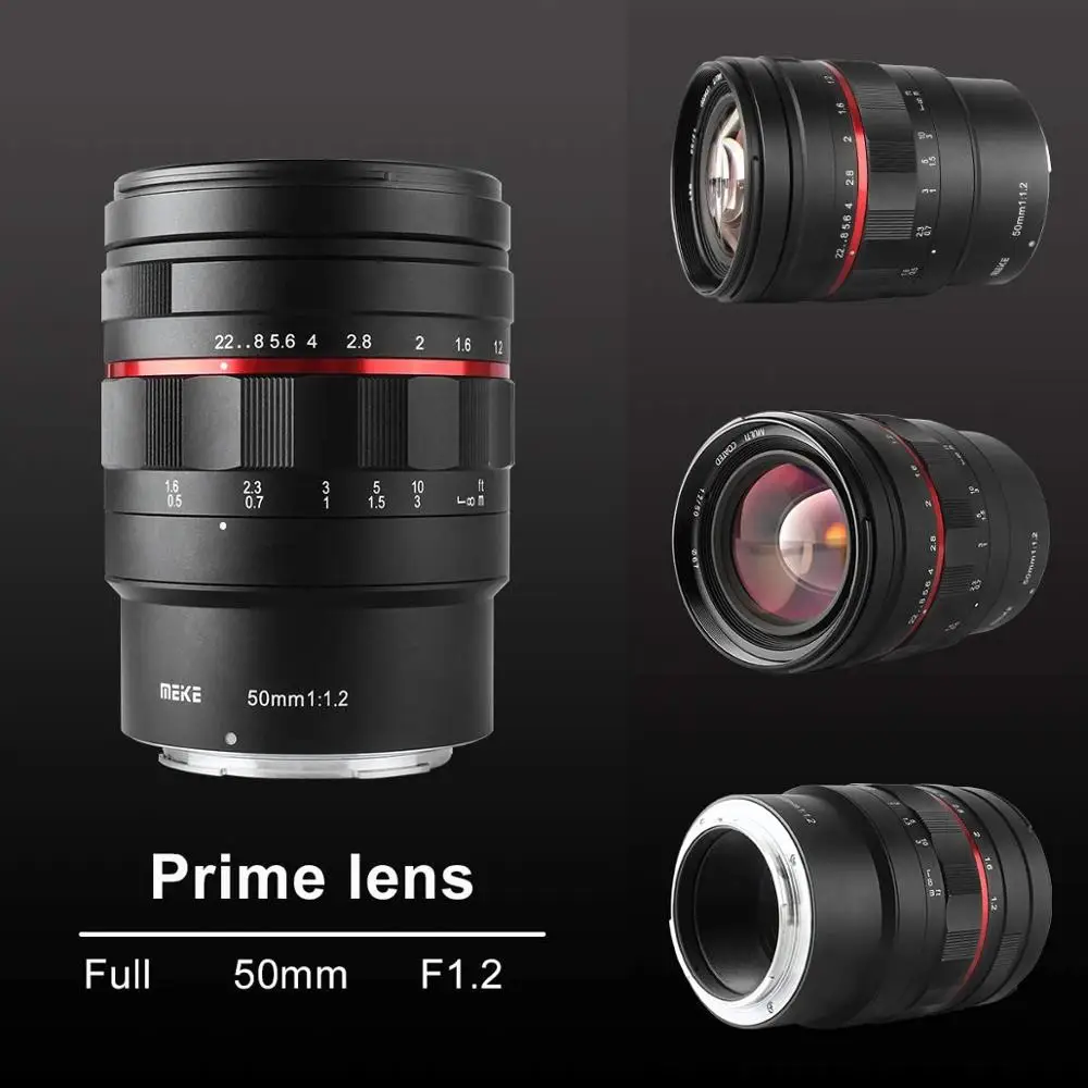 Meike 50 мм f1.2 объектив с ручной фокусировкой для Niokn Z Mount Z5 Z6 Z7 Z50/для Sony -E A7 A7S A7II A6000 A6300