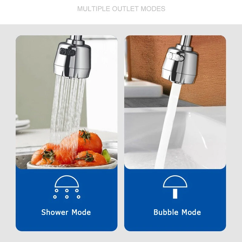 Universal Rotatable Faucet Adapter Kitchen Bathroom Water Saving Tap Aerator Diffuser Nozzle Splash Filter Bubbler