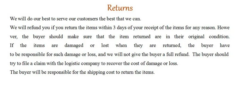 Returns
