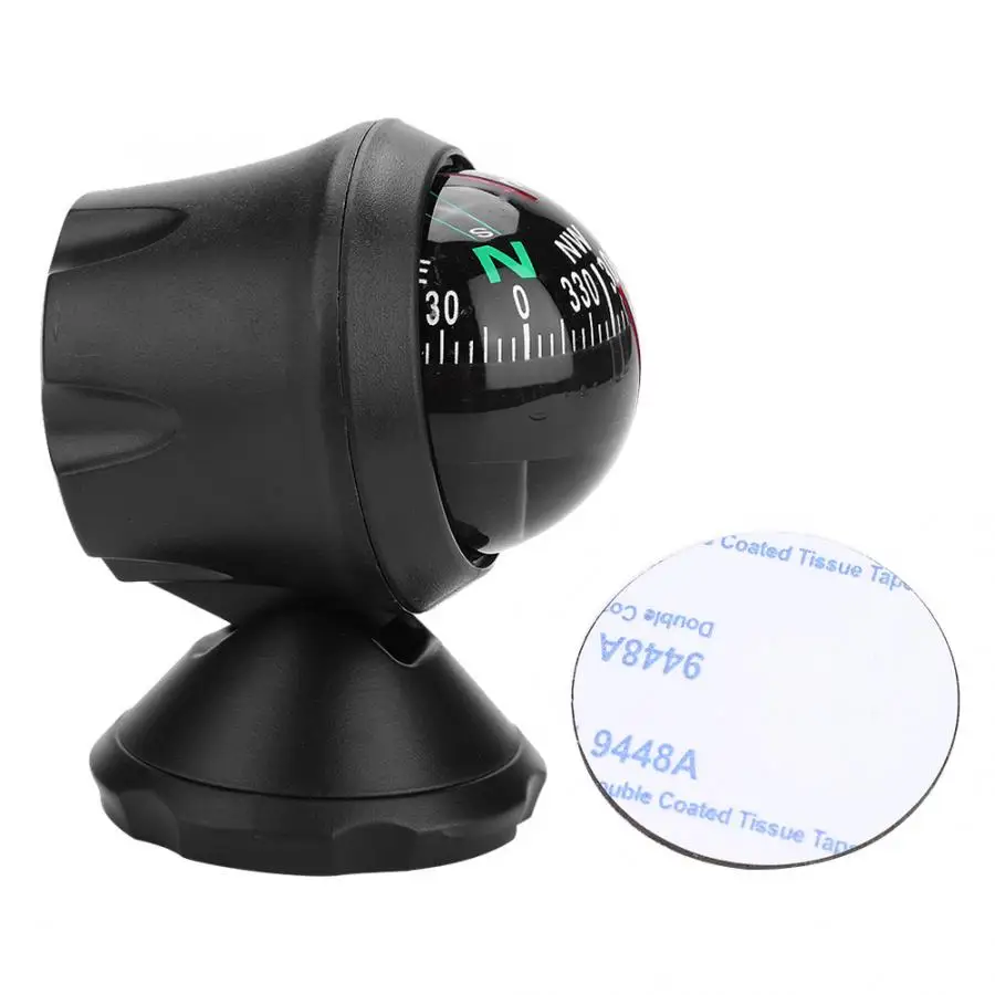 

Boat Compass Adjustable Durable ABS Black Electronic Adjustable Military Marine Ball Night Vision Compass for Boat Vehicle