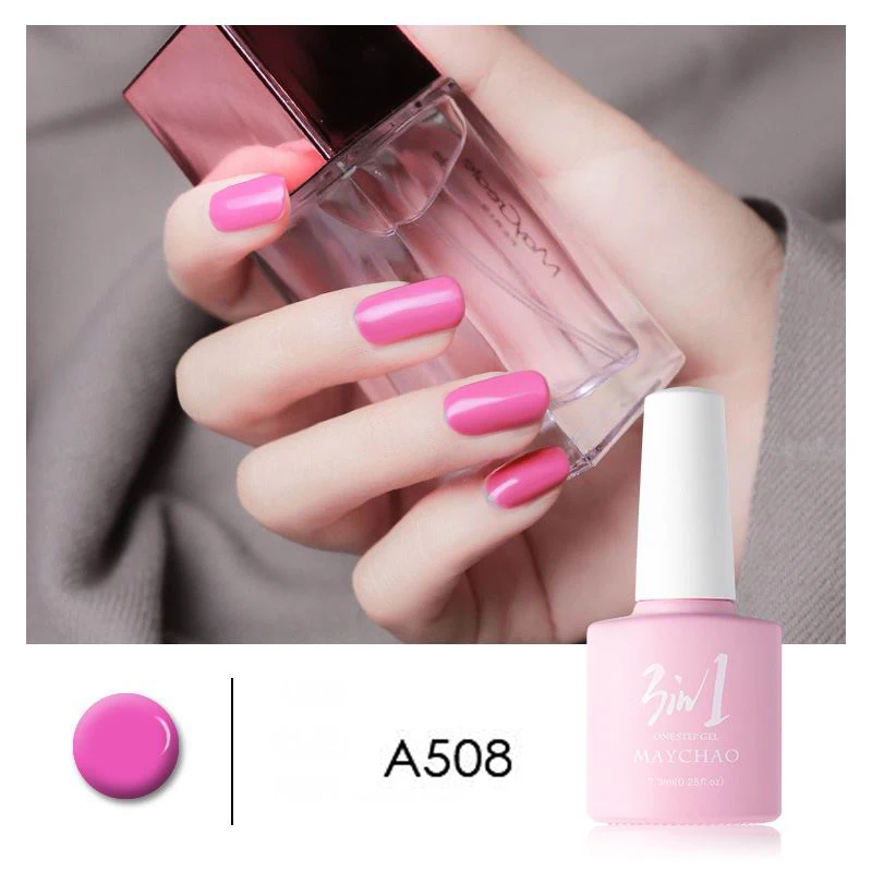 MAYCHAO 36colors 3 in 1 Gel Nail Polish UV LED Gel Varnish Soak Off Nail Lacquer For Autumn Winter Long-lasting - Цвет: A508
