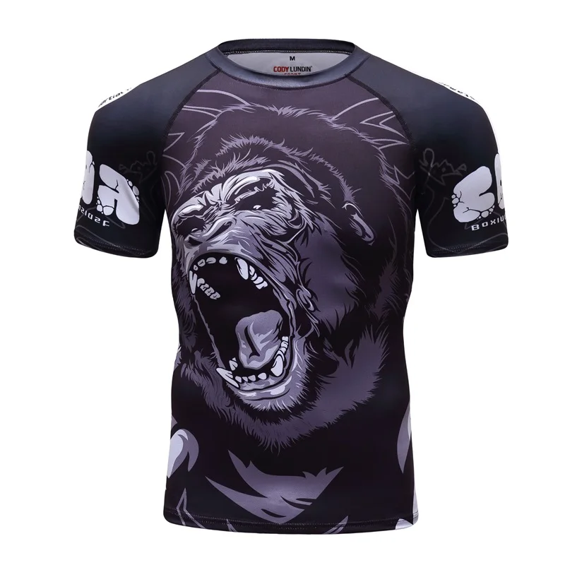 Sportsuit MMA Rashguard Jiu Jitsu T Shirts Boxing Jerseys Set BJJ KickBoxing Muay Thai Shorts Long Sleeve Pants 3D Print for Men