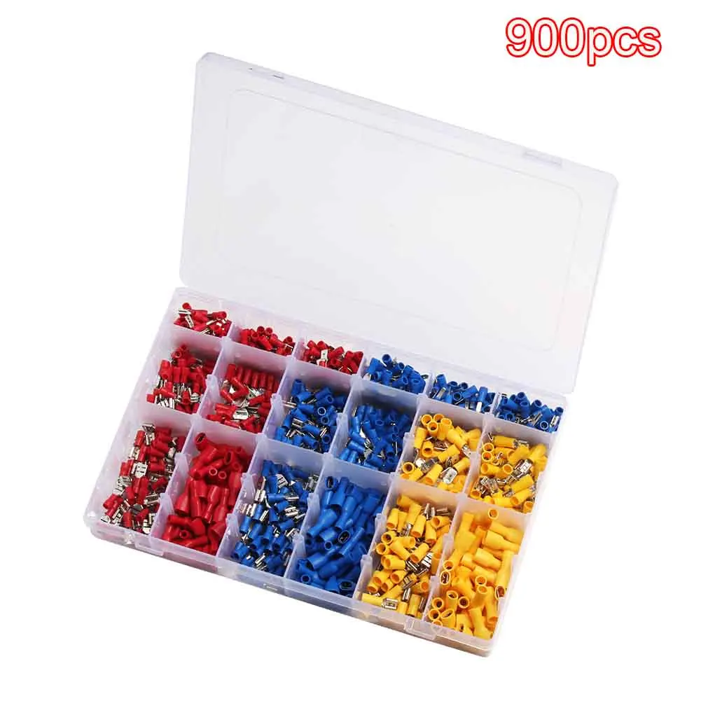 

900pcs Home Waterproof Assorted Insulated Car Garage Multifunction Crimp Terminal Set Heat Shrink Electrical Wire Connectors