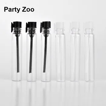 

3000 x 2ml Clear Glass Bottle with Easy Press White & Black Plastic Top Portable Mini Empty Perfume Refillable Jar Holder