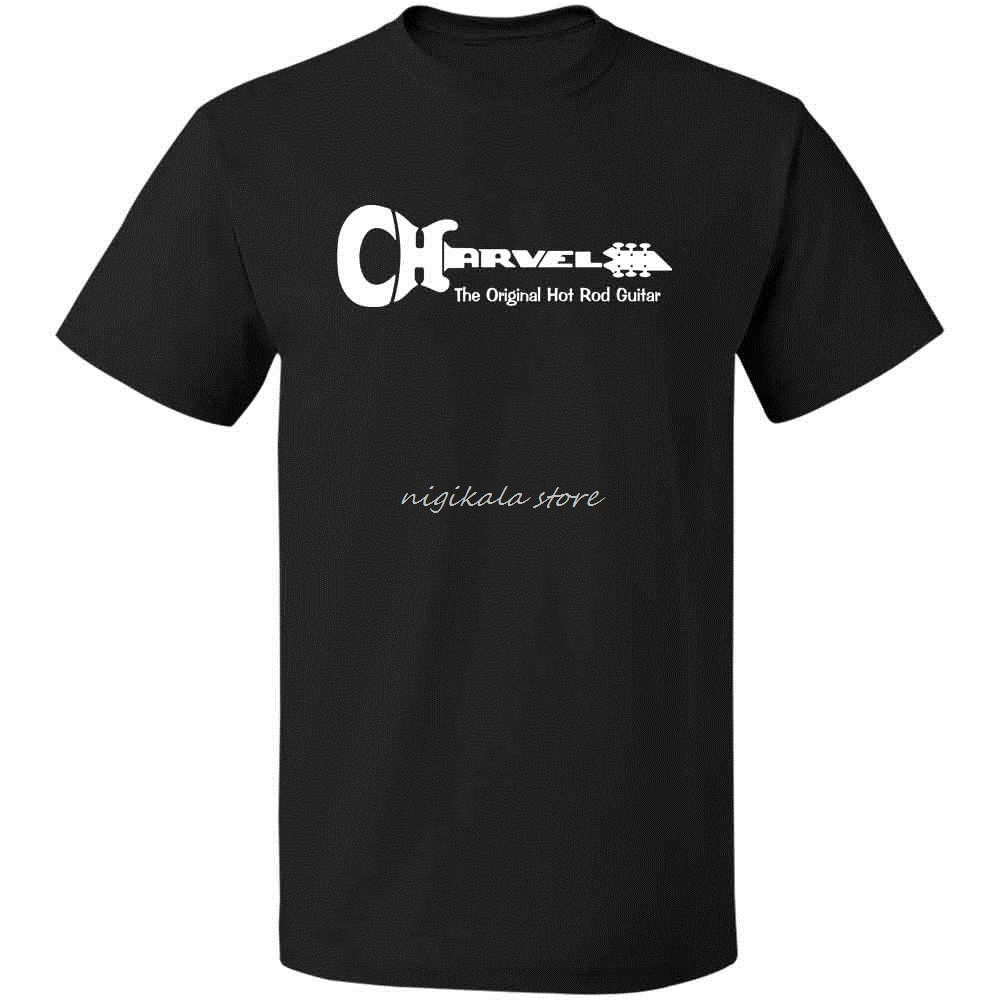 

Charvel Guitar Logo Vintage Black T-shirt Size S-3X drop shipping Print T Shirt Mens Short Sleeve Hot Top Tee Basic Tops