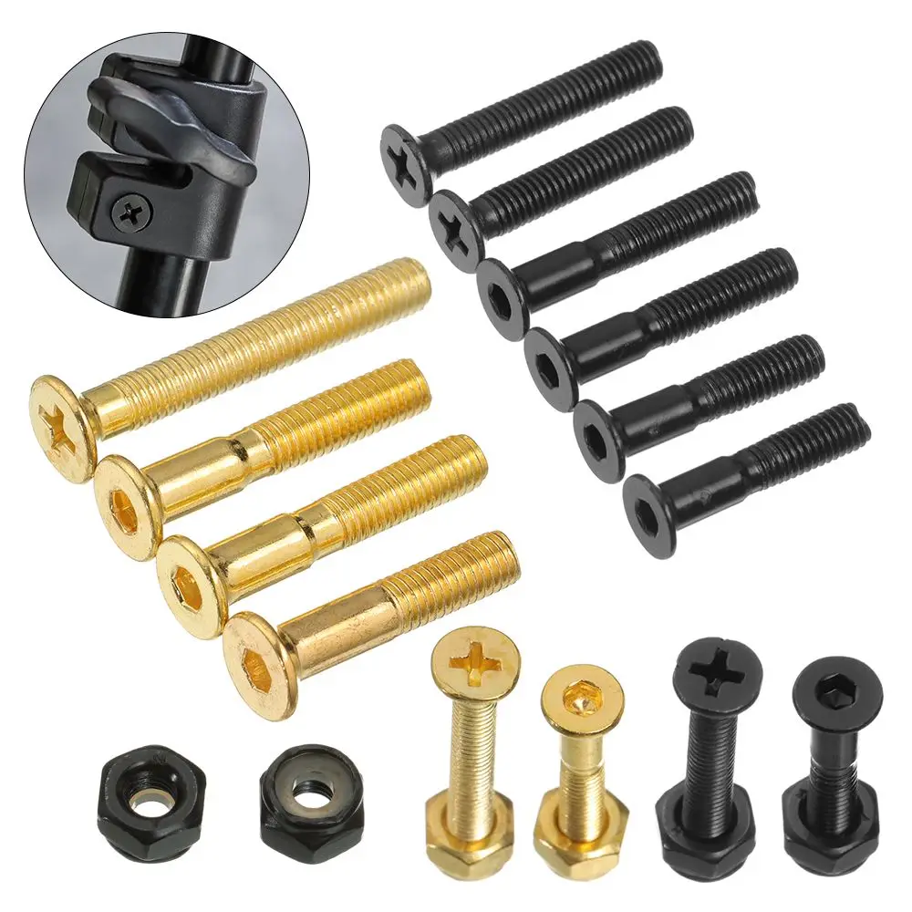 8 Sets M5 Skateboard Mounting Hardware Screws Bolts Skateboard Hardware Nuts Outdoor Longboard Parts Accessories