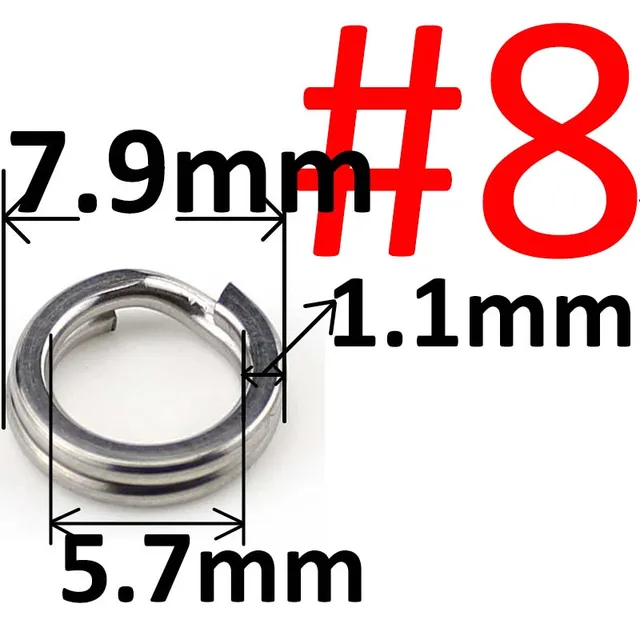 50 Stück Angeln Oval Split Ringe Lockt Angelgerät Schlüsselanhänger Länge 