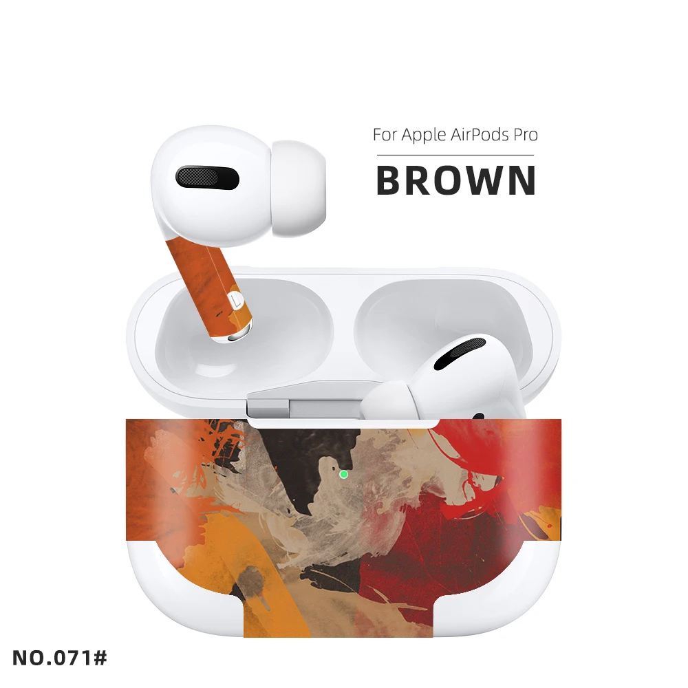 Grogeous защита от пыли для Apple AirPods профессиональная защитная пленка для Air pods pro 3 2 1 чехол наклейка для airpods 3 защитный чехол - Цвет: A Brown Airpods 3