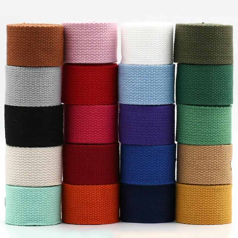 3Yard 2Inch 1" 50MM 2.5CM Colorful Cotton Canvas Webbing/Bias/Ribbon Bag Belt Strap Garments Diy Crafts Dog Collar Accessories ribbon decoration ribbon supplies