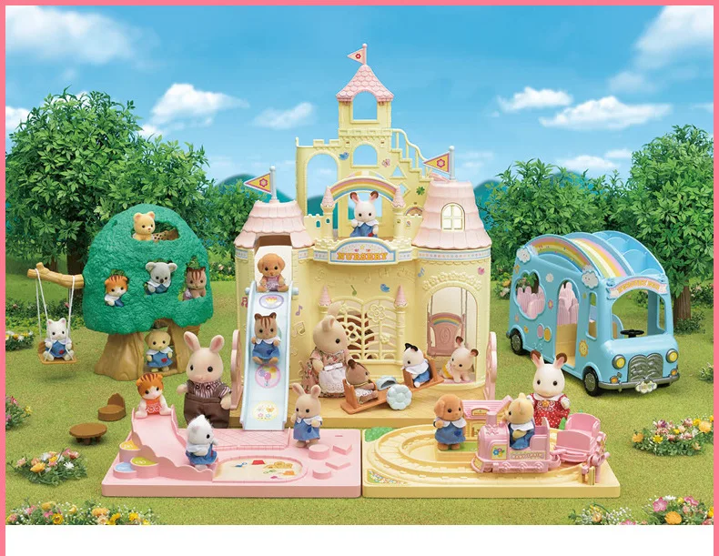 Sylvanian Families игрушка Sylvanian Families Радуга замок детского сада Детский жакет из денима для девочки; игровой домик большая вилла, дом 5316