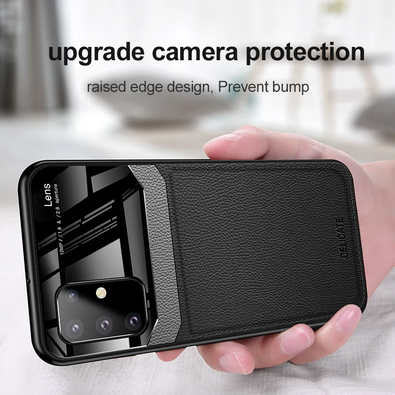 

PC Grained Skin-pattern Retro Leather Phone Case for Samsung Galaxy S20 Ultra Case Cover for Samsung S20 S10 Plus A51 A71 Cases