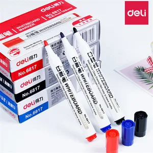 Ручка для белой доски Deli, стираемый маркер на водной основе, 2 мм, ручка для доски, белая доска, ручка для письма 6817, офисные канцелярские принадлежности - изображение