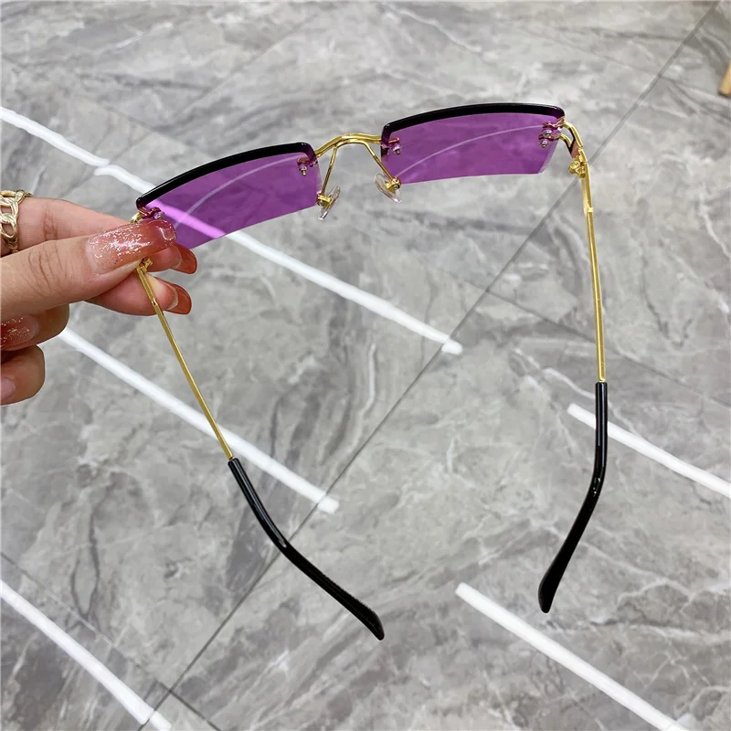 Vintage zonnebril voor dames en heren frameloos retro uv400_voghion.com