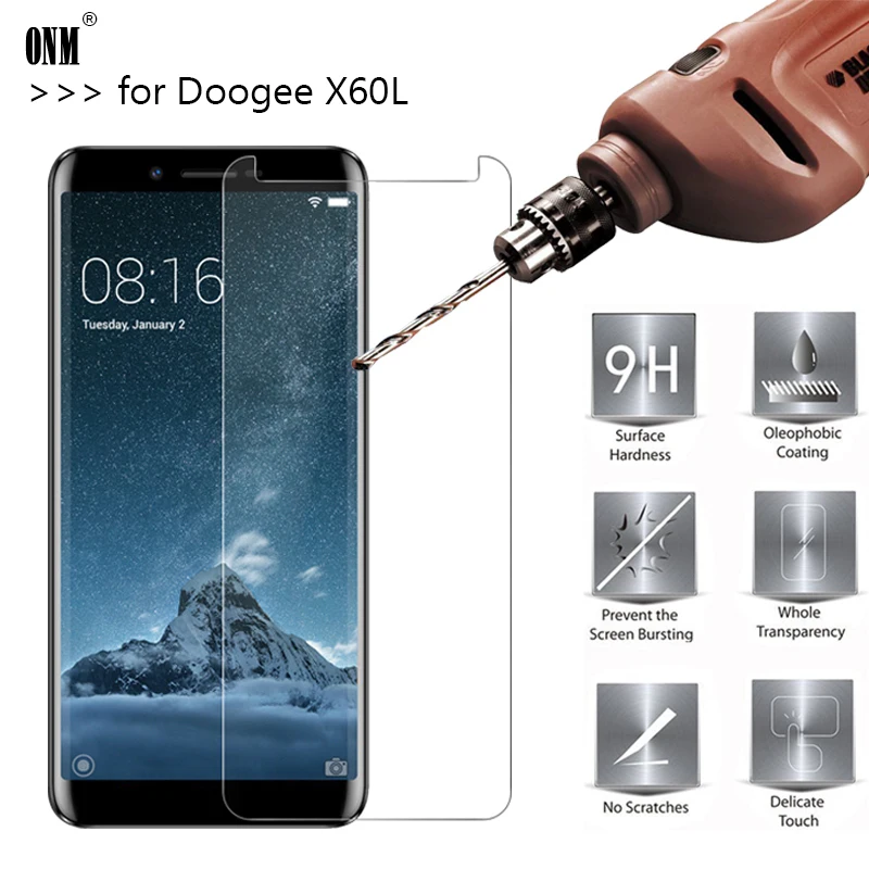 

2.5D 0.26mm 9H Premium Tempered Glass For Doogee X60L Screen Protector Toughened protective film For Doogee X60L