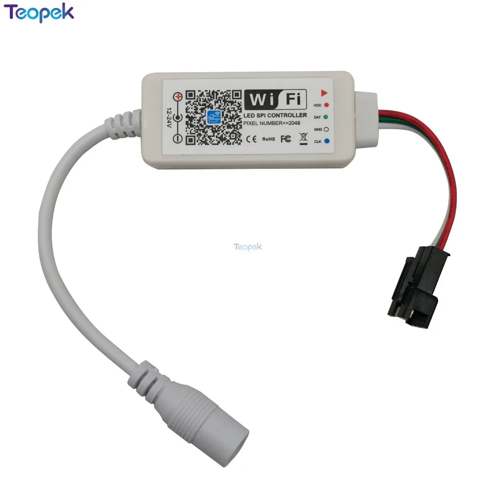 Светодиодный контроллер SPI DC5V DC12-24V Magic Home прибор приемно-2048 пикселей Миниатюрный Wi-Fi контроллер для WS2811 SK6812 WS2812B Светодиодные ленты