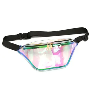 

Women Waterproof Laser Zipper Waist Fanny Pack Belt Bag Pouch Travel Hip Purse Fanny Pack Women Chest Crossbody Zipper Bag