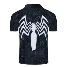 Брендовая одежда для мужчин venom 3d печать Поло рубашка мужская повседневная однотонная Мужское поло рубашка с коротким рукавом высокое качество Мужская одежда топы