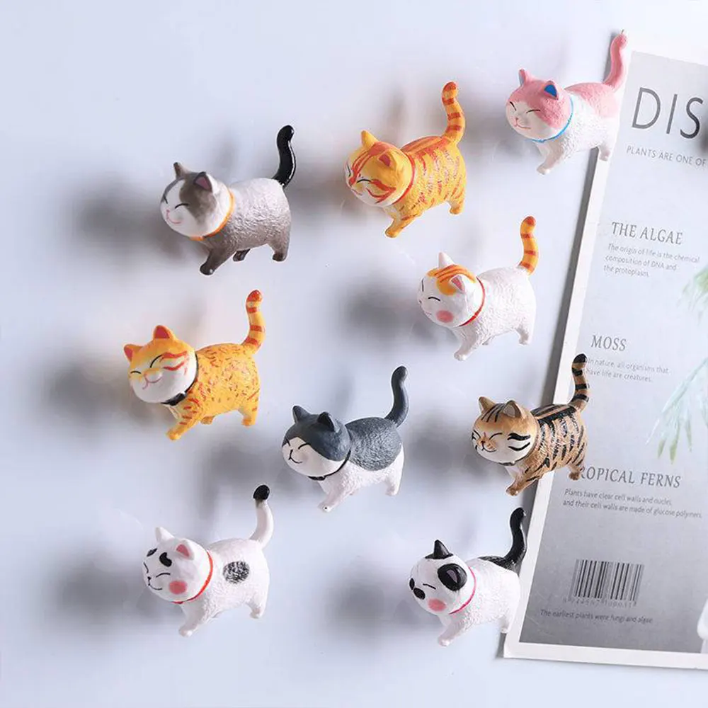 3D Stereo Cute Turnable Kitten Art Design Animal Series Home Decor Fridge Magnet Refrigerator Decoration Gift For Kitchen magnetic fridge magnets refrigerator decor