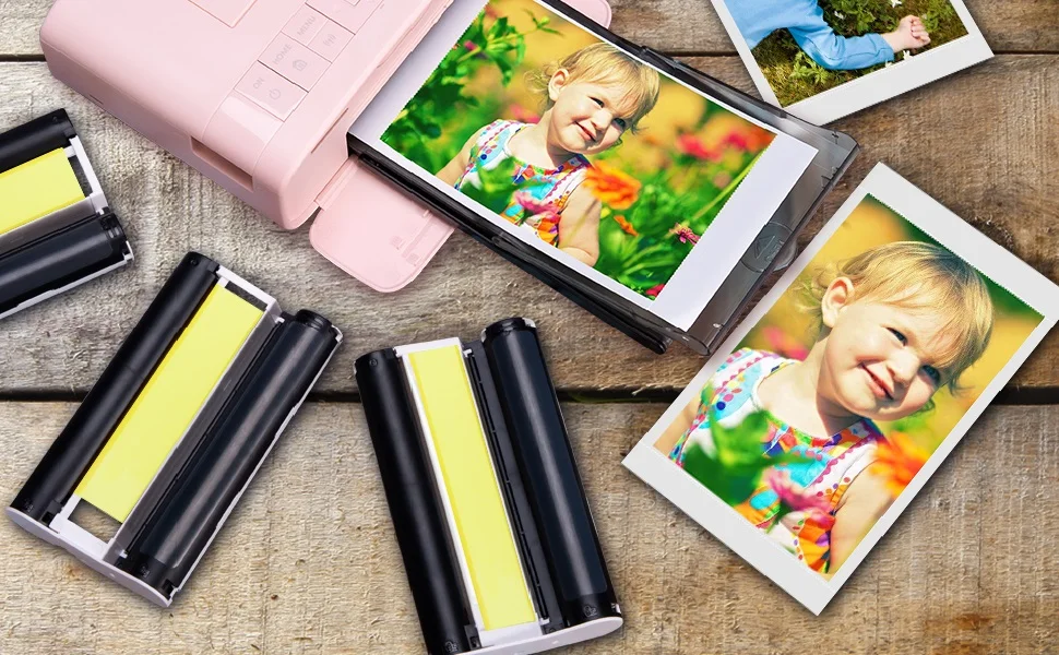 Description Picture 3 of itemInk Cartridge and Photo Paper Compatible for Photo Printer Iconic Brand Selphy CP1300 CP1200 KP-108IN 36IN 4"x6" Laminated Glossy Paper