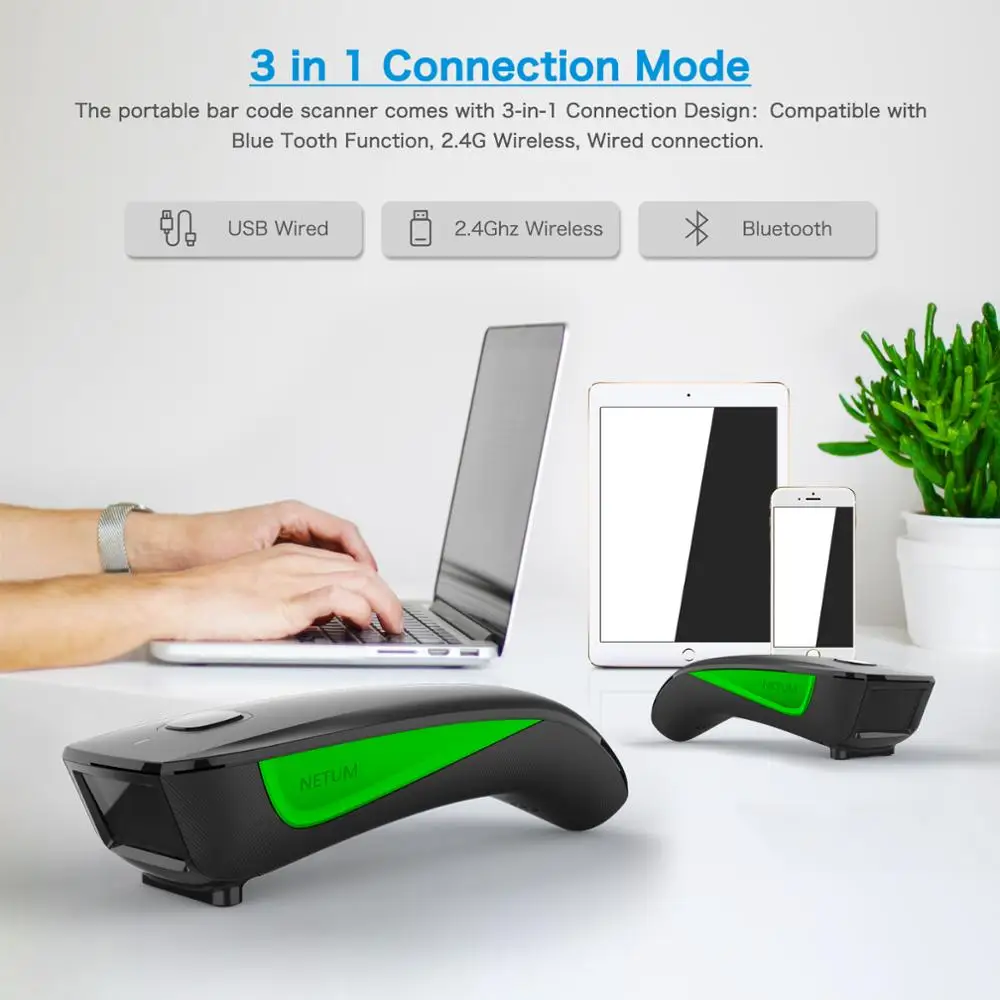 NETUM NT L5 проводной 2D сканер штрих кода и C750 Беспроводной Bluetooth QR считыватель кодов