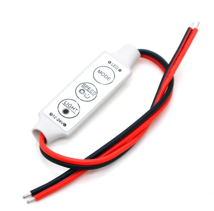 

commonly used in SMD black red mini 3 button monochrome LED controller brightness Dimmer 5050 2835 3528 5730 5630 monoc