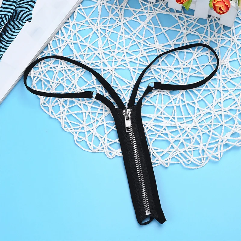 플러스 사이즈 팬티, 섹시한 지퍼 끈 팬티, 가랑이 없는 T백, 마이크로 섹시 G 스트링, 비키니 란제리, 여성 에로틱 란제리 속옷 