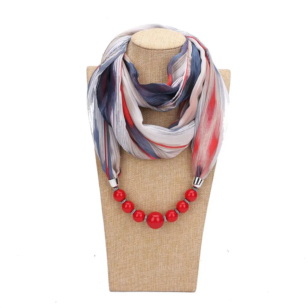 

Autumn and Winter Resin Beads Pendant Scarf Necklace New Ethnic Fashion Scarve Collar Bijoux Jewelry for Women