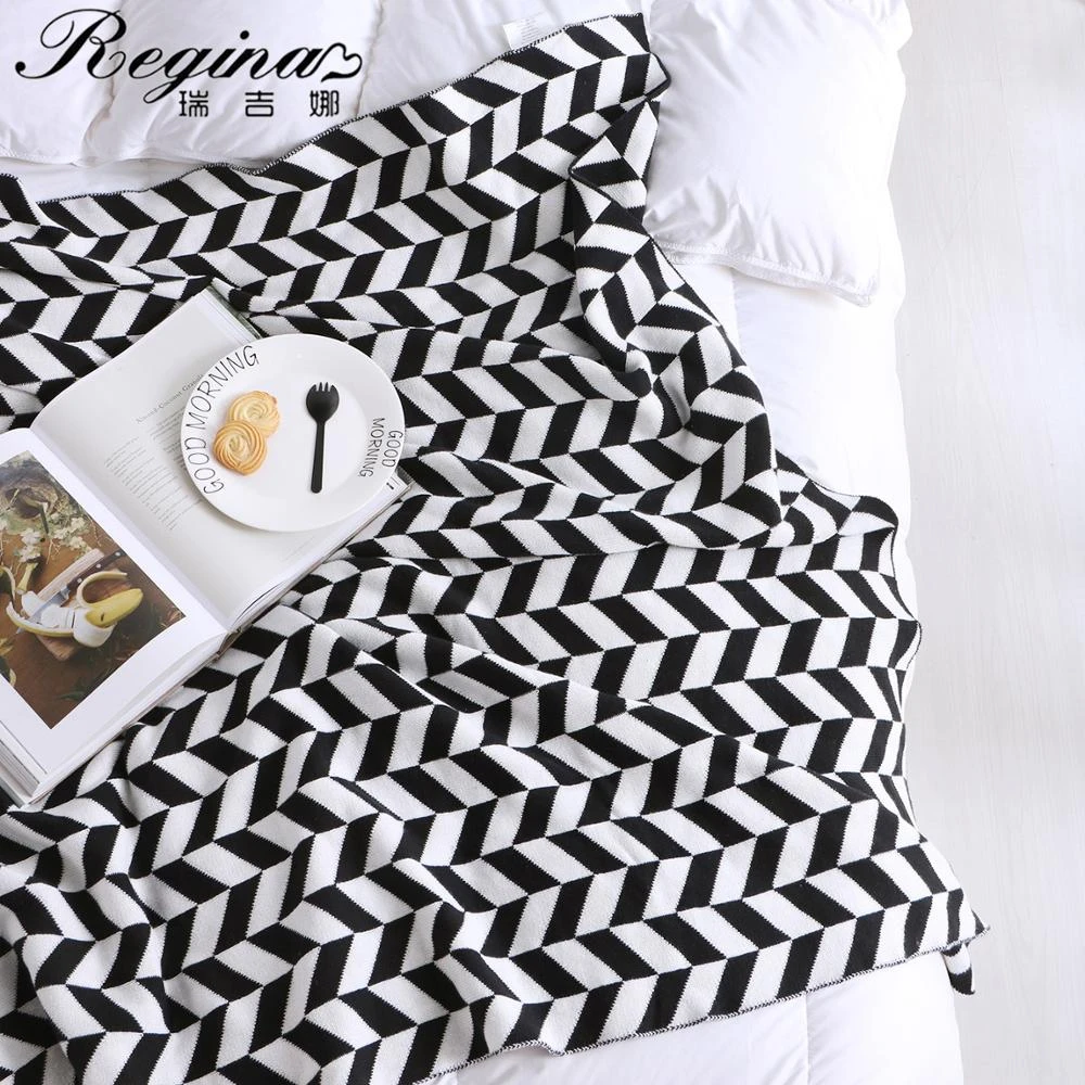 Regina Plaid Blanket Classic Black White Cotton Knit Throw Blanket Home Decoration Sofa Cover Chair Cover Office Nap Quilt 2020 Blankets Aliexpress