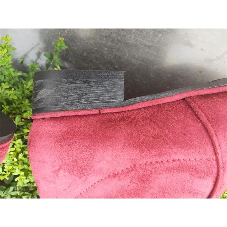 

winter womens leather ankle Woman Keep Warm Non-slip boots High-heeled Shoes