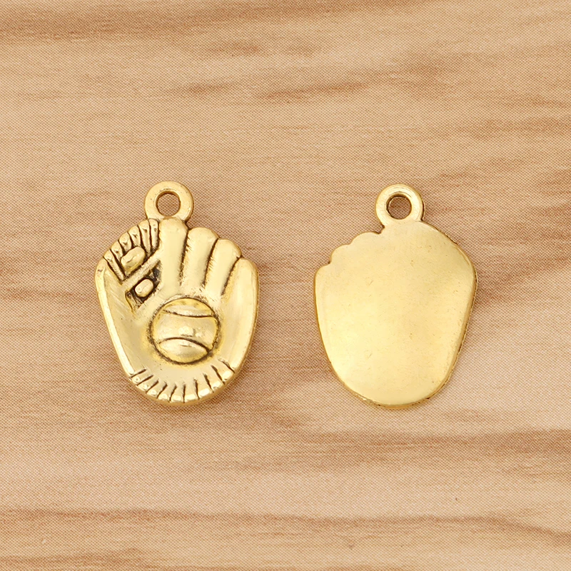 

30 Pieces Antique Gold Color Baseball Glove Charms Pendants for DIY Necklace Bracelet Earring Jewellery Making Accessories