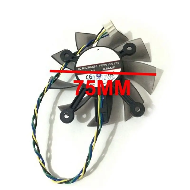 75 мм FD8015U12S DC12V 0.5AMP 4PIN кулер вентилятор для ASUS GTX 560 GTX550Ti HD7850 видеокарта Охлаждающие