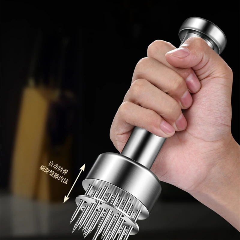 Blades Needle Meat Tenderizer Stainless Steel Knife Meat Beaf Steak Mallet Tenderizer Hammer Pounder Cooking Tools 21/56 meat tenderizer meat hammer