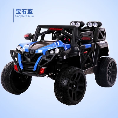 Soft wheel Blue Супер большой детский четырехколесный электрический автомобиль с дистанционным управлением, игрушка с амортизацией, внедорожник, автомобиль может сидеть на детской игрушке, автомобиль с мягкими колесами - Цвет: Soft wheel Blue
