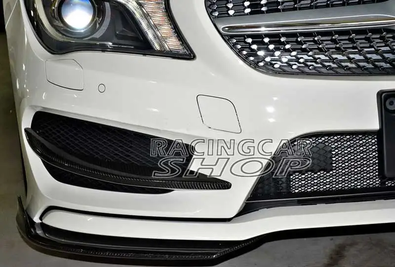 Реальные углеродного волокна губа-накладка спойлер щитки для Benz W117 C117 CLA200 CLA250 M003