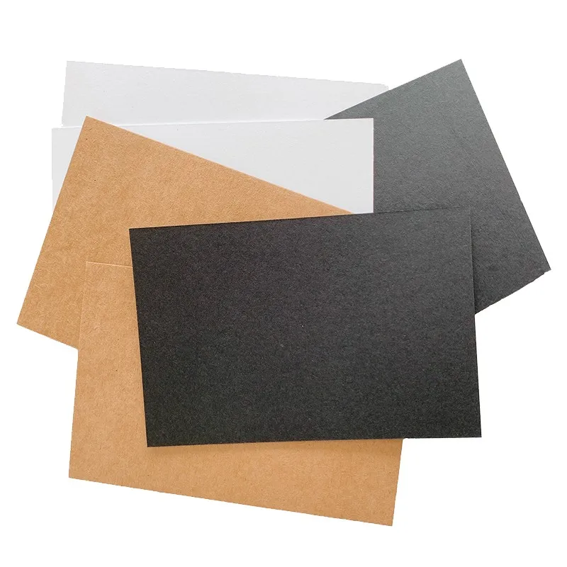 100Pcs Kraft Card Gift Vintage Blank Postcard Greeting Cards Brown White Black Paper DIY wholesale 14*10CM