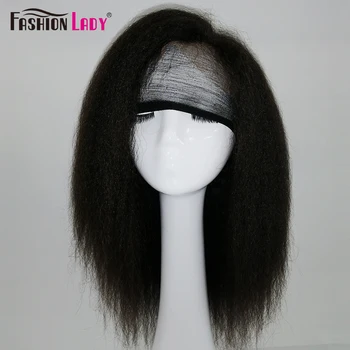 

Fashion Lady Lace Frontal Human Hair Wigs Yaki Straight Human Hair Wigs For Black Women 100% Human Hair Wigs