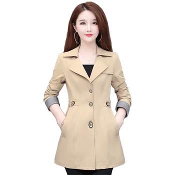 

FMFSSOM Spring Autumn Slim Elegant Single Breasted 2020 Fashion Women Lady Windbreaker Trench