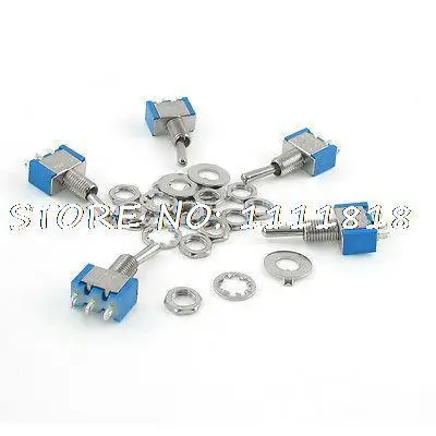 

5 Pcs 6A-120VAC 3A-250VAC SPDT On-Off-On Position Toggle Switch