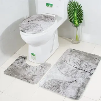 

Bath Mat 3pcs/set Bathroom Carpet Toilet Abdsorbent Rug Bathroom Floor Mats Shower Room Cover Foot Pad