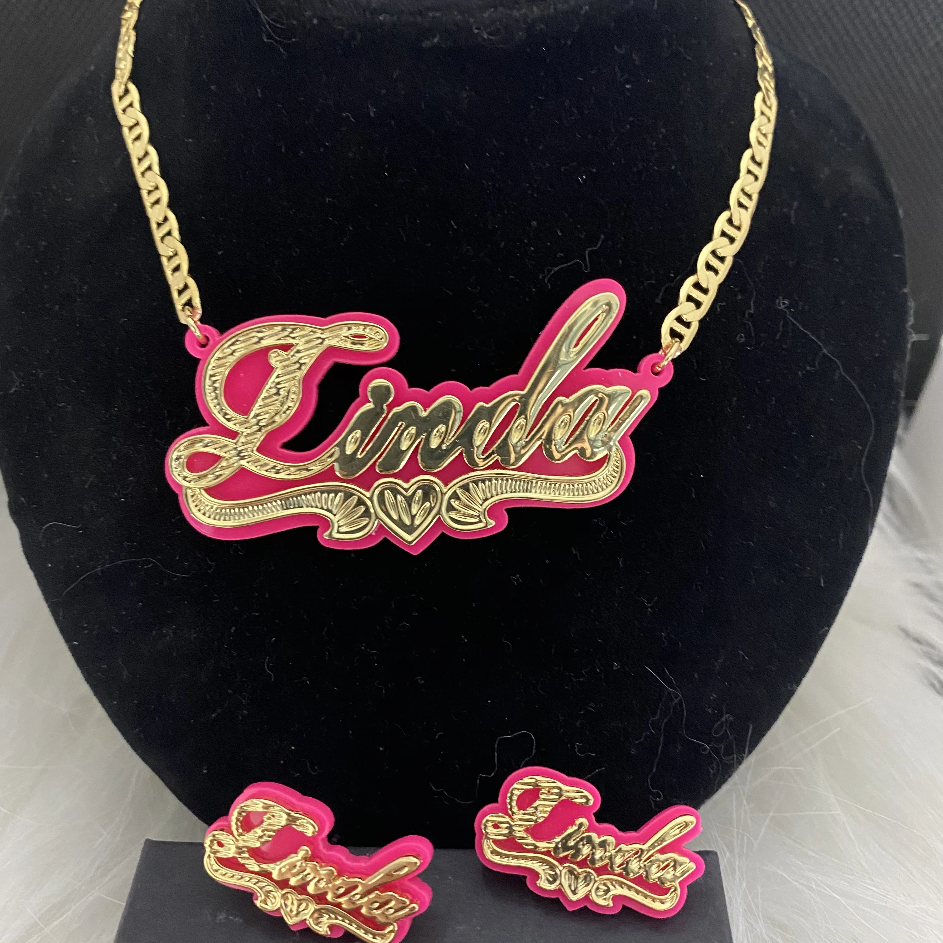 

New Custom Name Necklace Personalized Women Double Plated Gothic Nameplate Custom Chocker Necklace For Women Gift