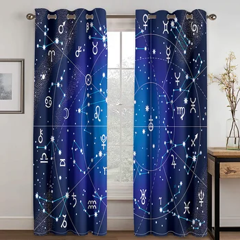 

Constellation Starry Sky Printing Curtain Living Room Bedroom Curtain Home Decoration Curtain Suitable for Children Curtain